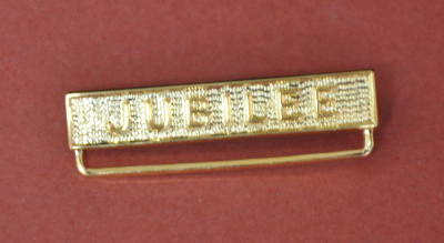 Breast Jewel Top Bar "JUBILEE" - Gilt Lettering - 32mm - Click Image to Close